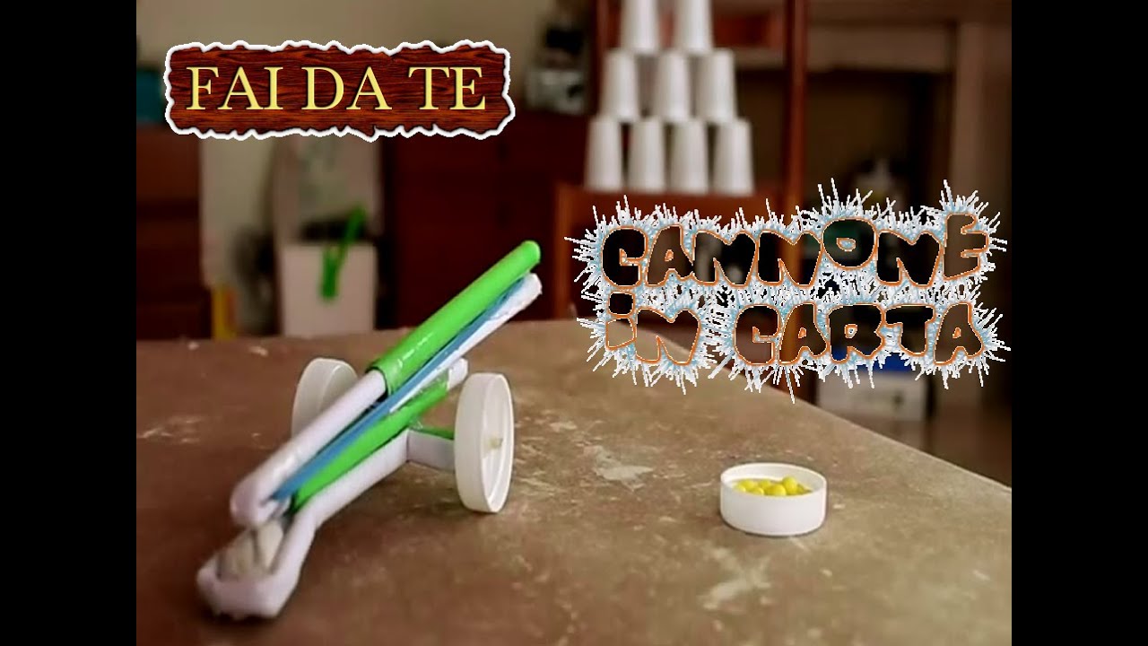 come creare un cannone a molla in carta - YouTube