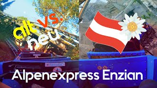 Alpenexpress Enzian - Direktvergleich - alt vs. neu (Soft Opening) - POV onride - #europapark screenshot 5