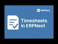 Timesheets in ERPNext