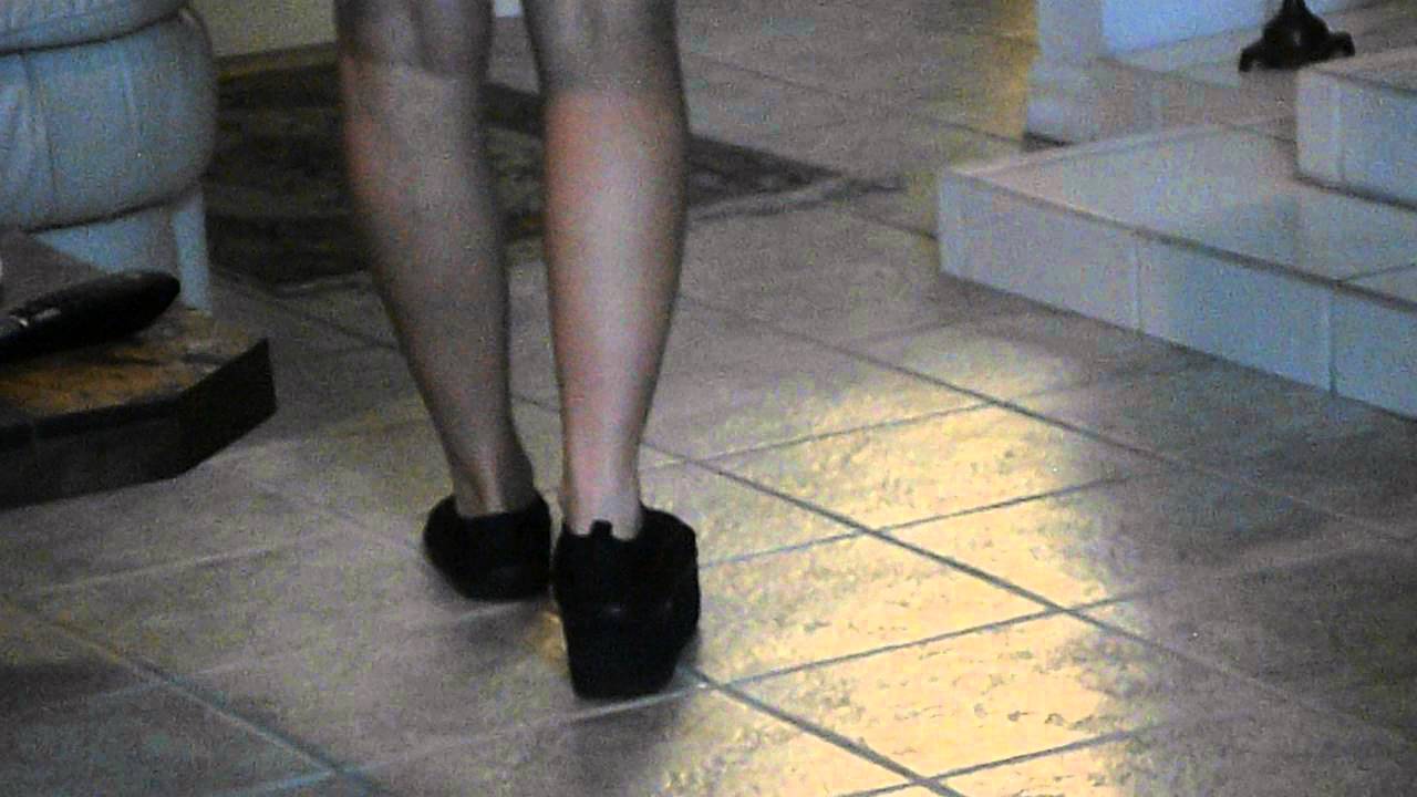 Walking in 2 inch built up water shoe YouTube