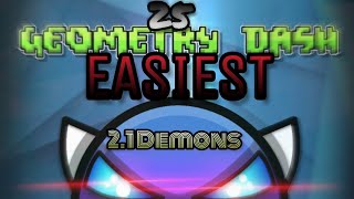 25 EASIEST Demons In GEOMETRY DASH! | Geometry Dash 170 Subscriber Megavideo