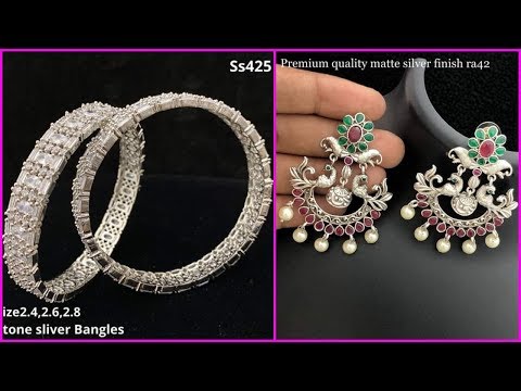 Latest Silver Bangles And Silver Jhumkas With Price || With Price Bangles