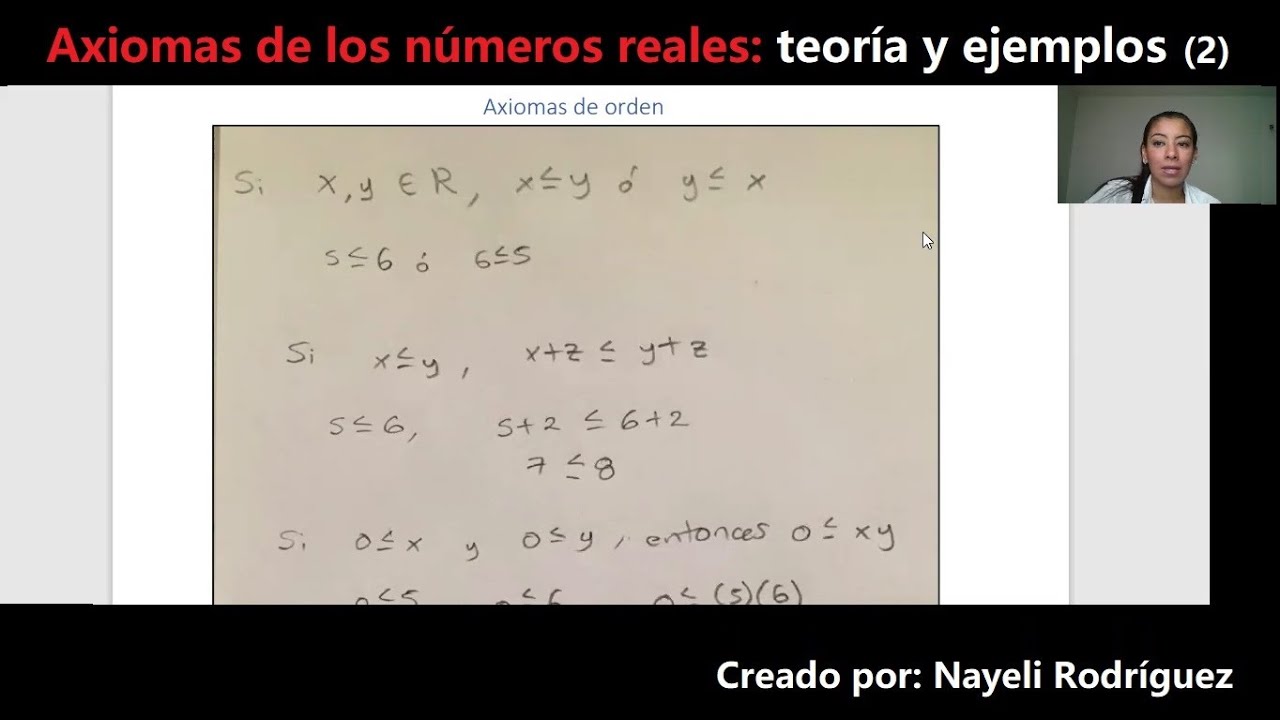 Axiomas de los números reales: teoría y ejemplo (PARTE 2) - YouTube