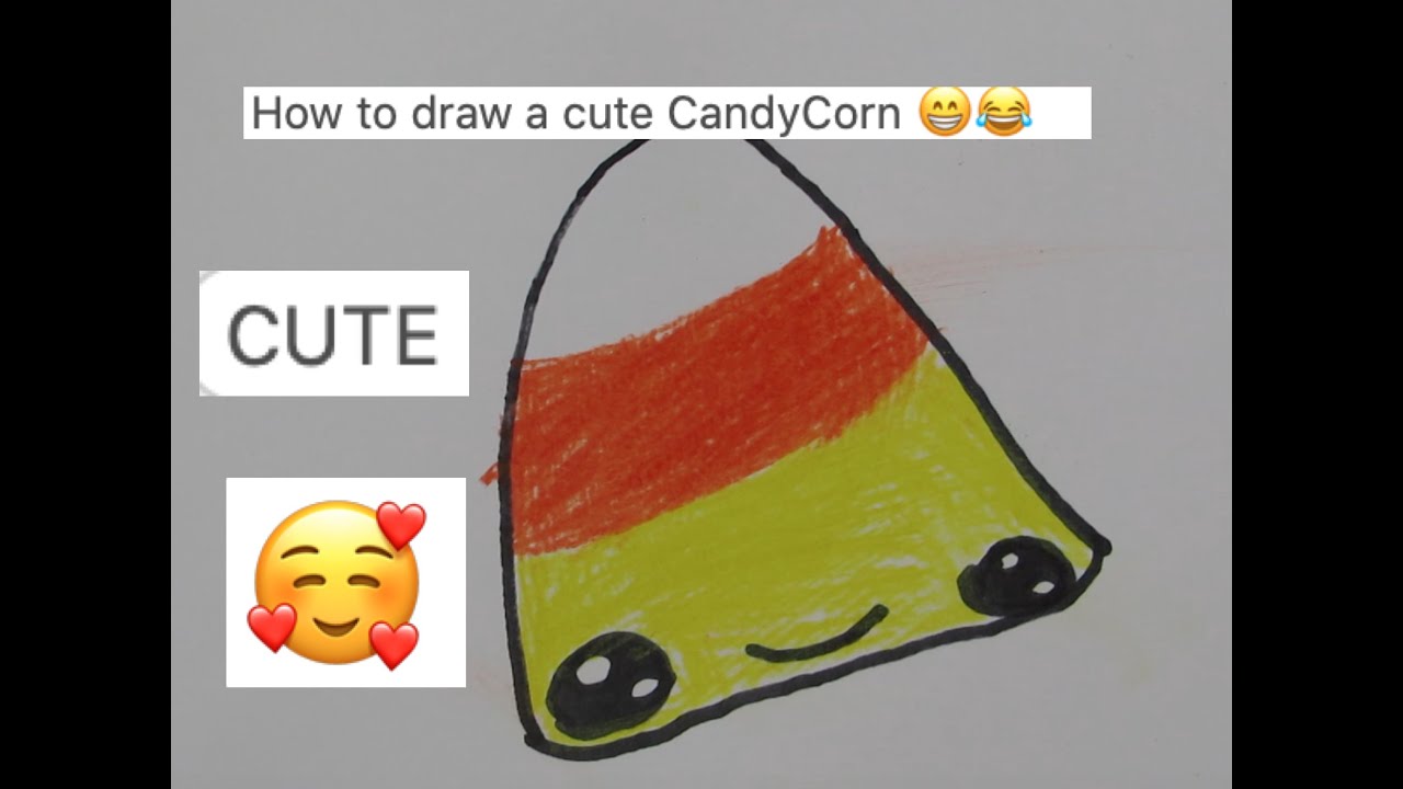 How to draw a cute CandyCorn - YouTube
