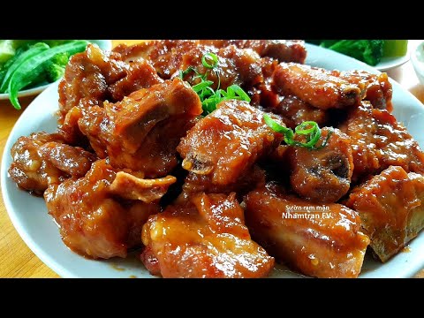 Video SALTY BRAISED RIBS, easy to make, soft, fragrant, rich meat, delicious with rice | Nhamtran FV - youtube