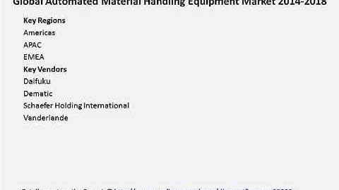 Global Automated Material Handling Equipment Market 2014 2018
