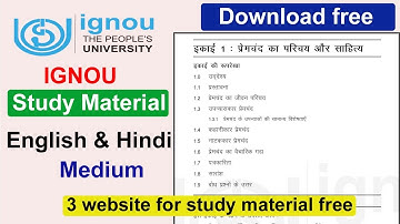 IGNOU Study Material Hindi & English free download pdf | @AHHelpline