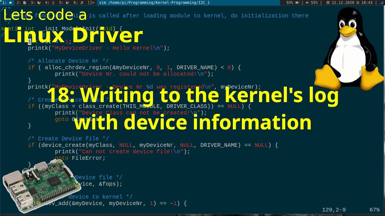 Давайте напишем драйвер для Linux — 18: Запись информации об устройстве в лог ядра