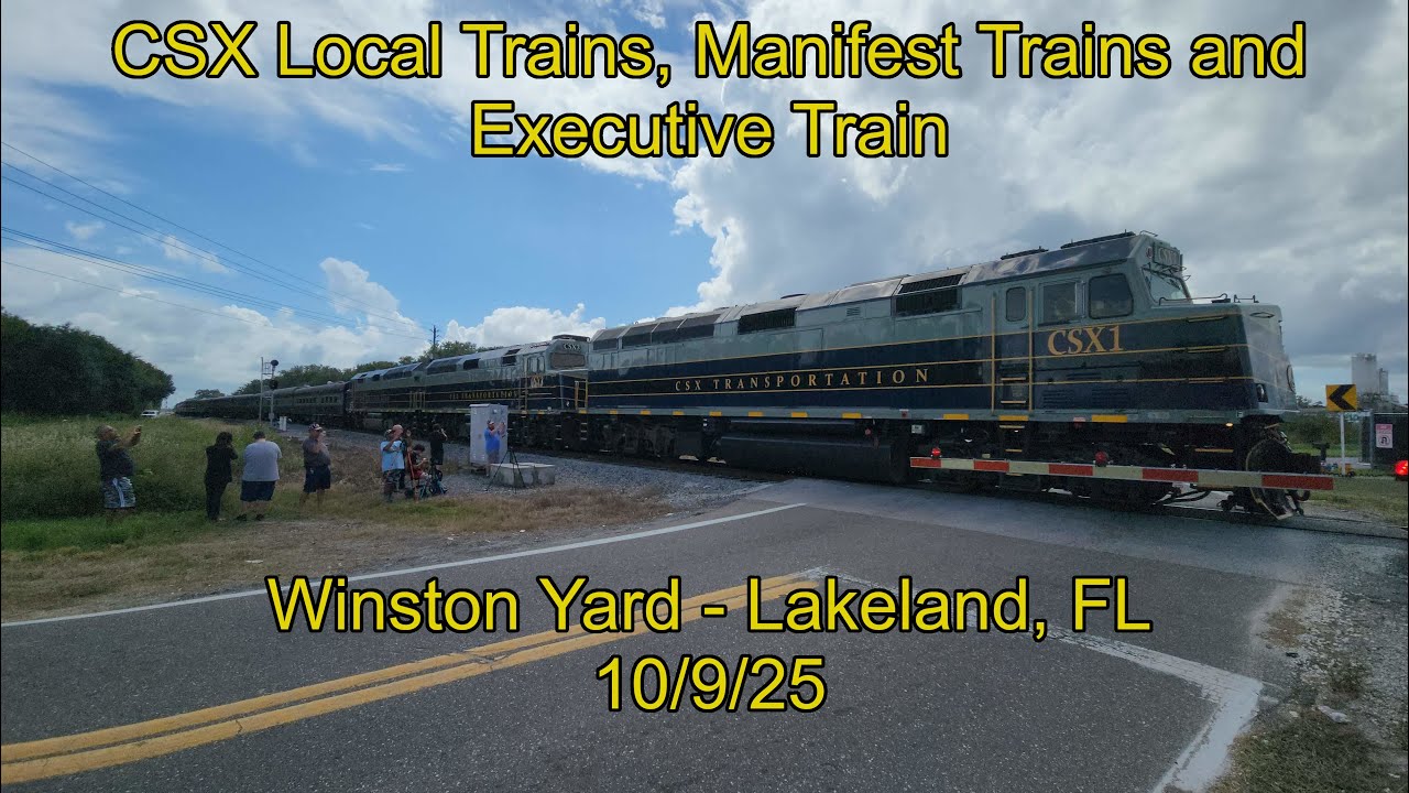 Local Trains, Manifest Train and CSX Executive Train at CSX Winston Yard - 10/9/25