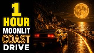 Moonlit Coast 🌙 1 Hour Retro Synthwave BGM for Night Driving | Neon Horizon