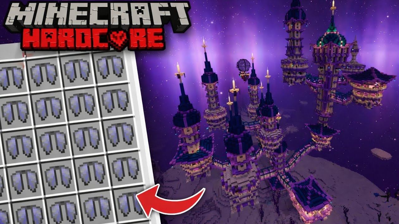I Collected 100 Elytra in Minecraft Hardcore 😱 (Insane Challenge ...