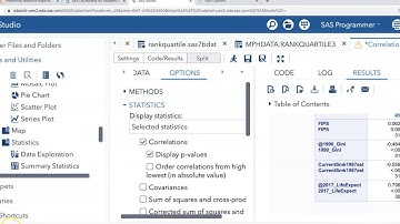 Video 4 - Using SAS Studio for Performing Pearson and Spearman Correlations