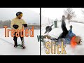 ONEWHEEL IN SNOW treaded tire vs slick tire