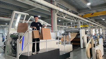 46*26*47cm Turkey Ambalaj Kraft Paper Bag| A460 Paper Bag Making Machine with online Twisted Handle