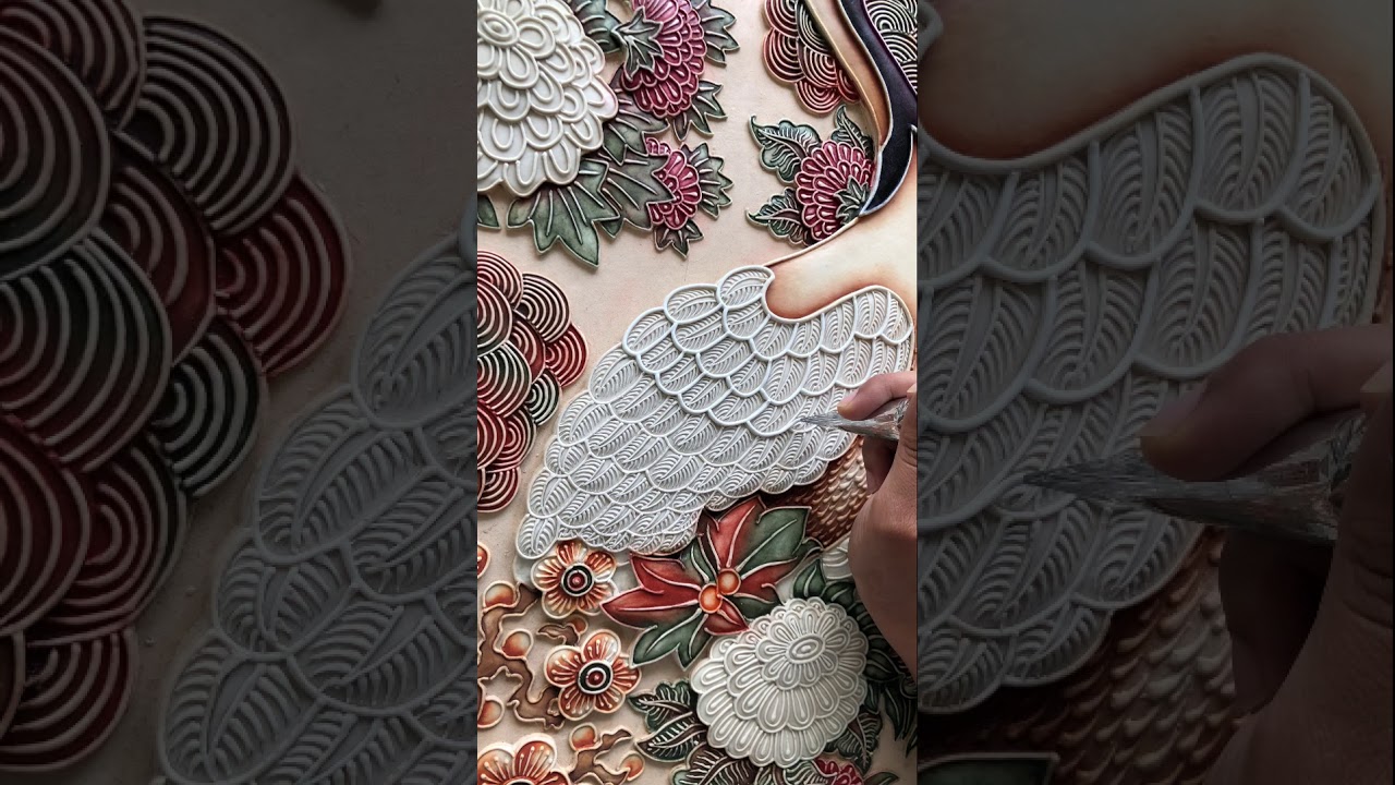 Learn Relief Work Art - Cone Work - Feather Outline - YouTube