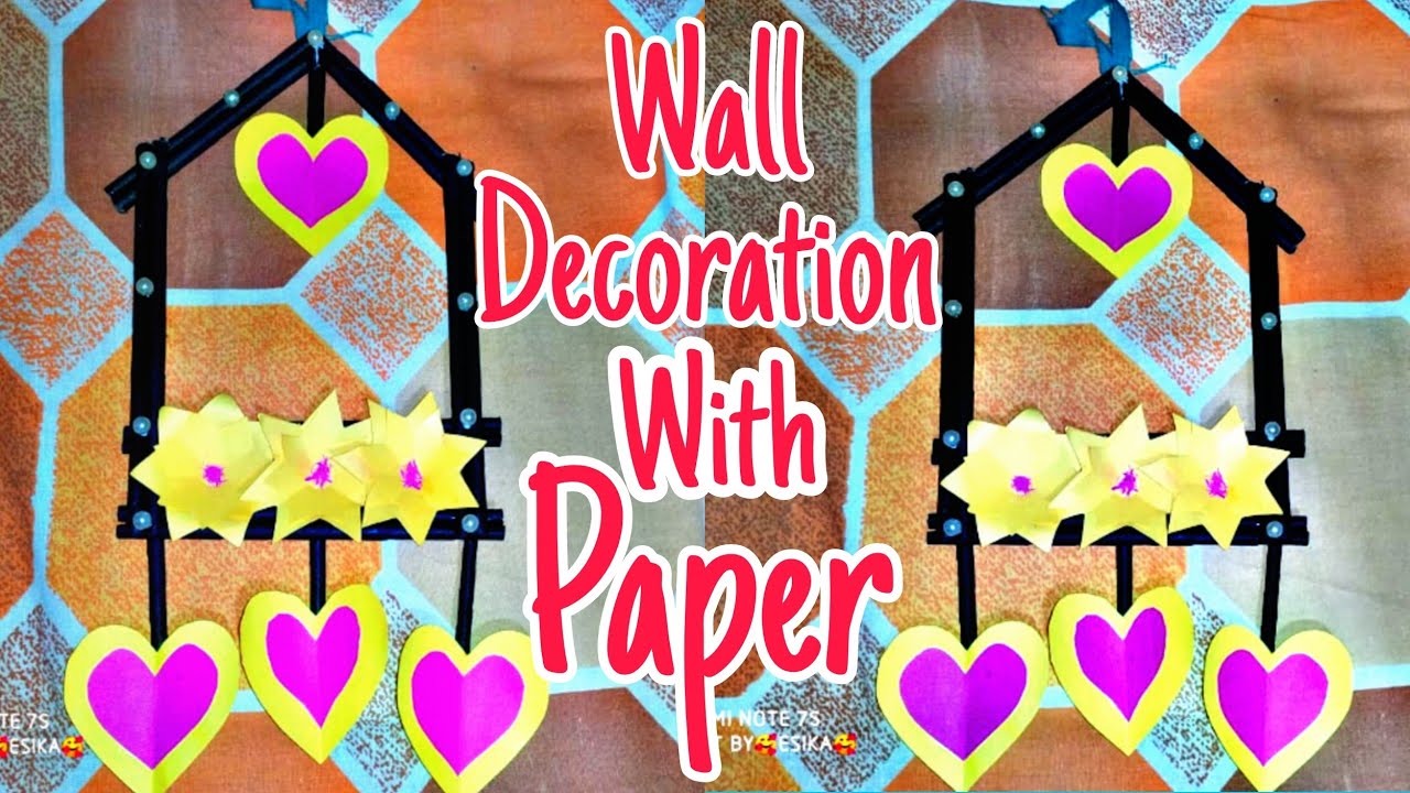 Amazing heart wall decoration ideas // Beutiful flowers wall hanging