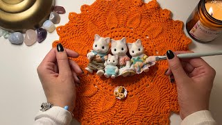 ASMR Cleaning and Brushing the Latte Cat Family 🤍☕️🌷