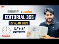 Editorial 365 | 27 Jan 2026 | Live Mint &amp; The Hindu Editorial Analysis | Editorial by Vishal Sir