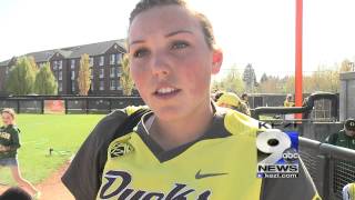 Cheridan Hawkins After Oregon's Win in Game One of the Civil War