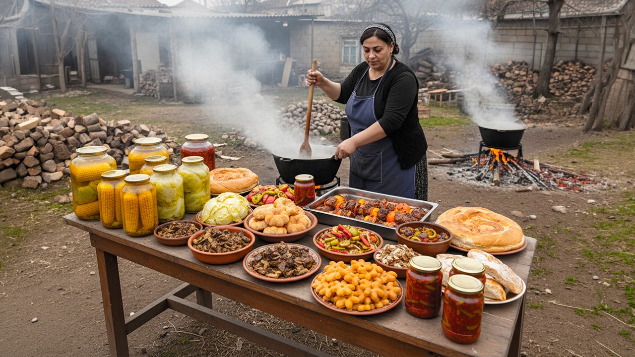 Один день, один огонь, 10 деревенских блюд | Традиционная кулинария