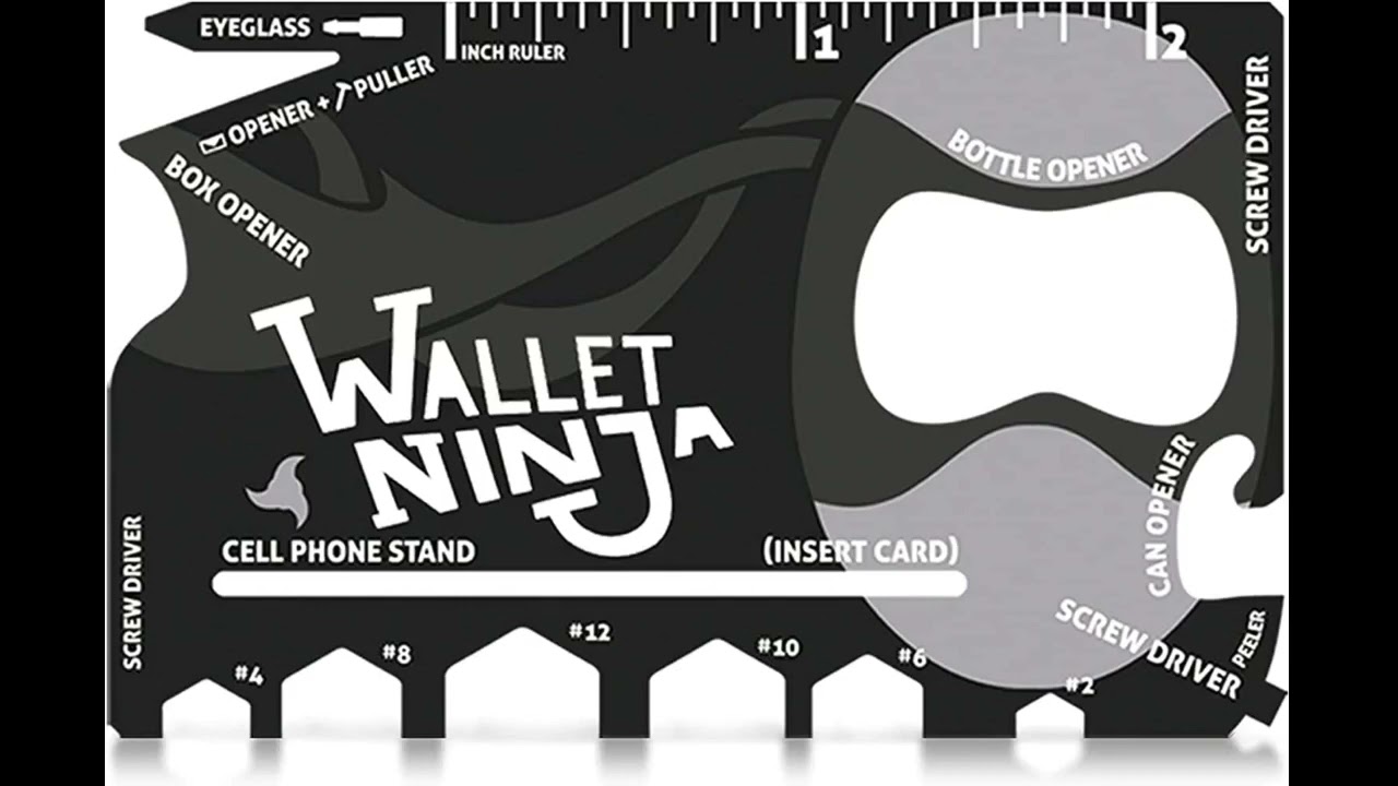 Wallet Ninja Multitool Card – 18 in 1 Credit Card Size Multi-Tool for Quick Repairs, EDC Surviv...