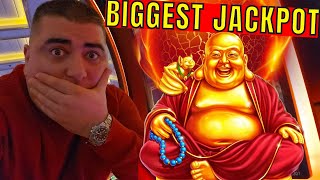 The BIGGEST JACKPOT Ever On High Limit Lucky Buddha Slot
