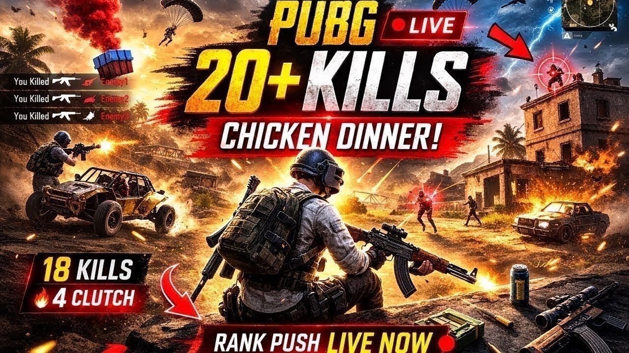 PUBG LIVE 🔴 | 20+ Kill Challenge Attempt