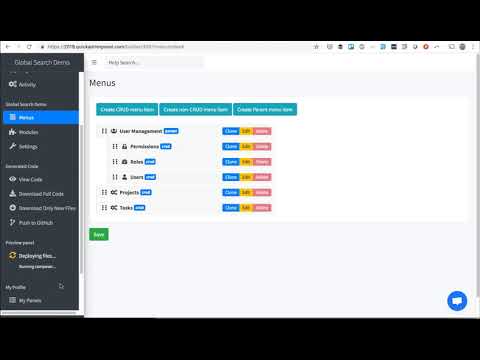 QuickAdminPanel Modules: Global Search
