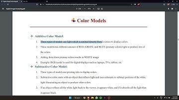 Color Models: Understanding Color Representation in Digital Image Processing