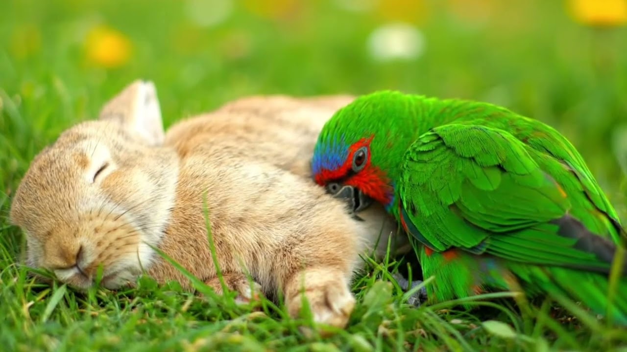 The cutest animal naps ever 🐇💤 | My bunny and parrot sleeping