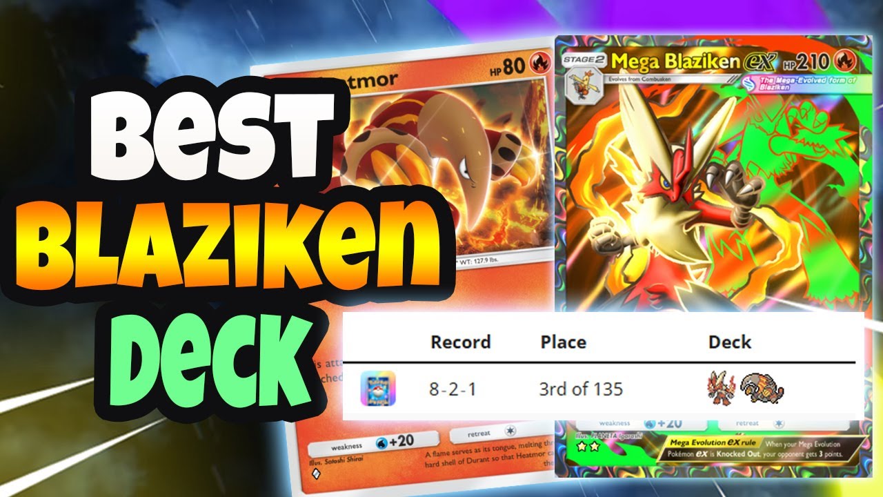 MY 3rd PLACE MEGA BLAZIKEN HEATMOR DECK! Pokemon TCG Pocket!