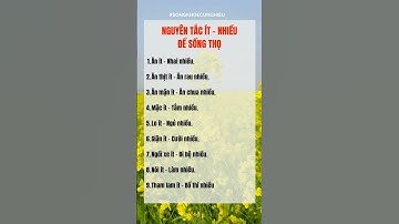 Nguyên tắc ít nhiều để sống khỏe | Sống khỏe cùng Hiếu  #songkhoe