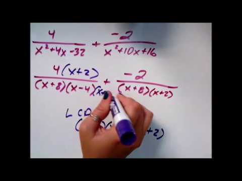 Adding Rational Quadratics Adding rational expressions involving different quadratic denominators ...