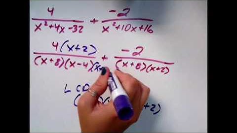 Adding rational expressions involving different quadratic denominators