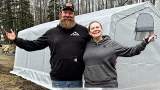 Building our First ALASKA Greenhouse with Shelter Logic for the Homestead!