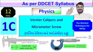 DDCET Physics L1 | Vernier Calipers & Micrometer Screw | MCQ