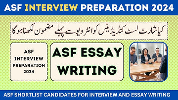 ASF interview Preparation 2024 | ASF Essay writing | ASF interview Tips