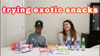 Trying Exotic Snacks For The First Time!!! **mouth watering**