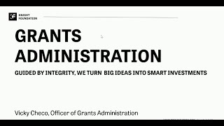 Grants Administration Workshop