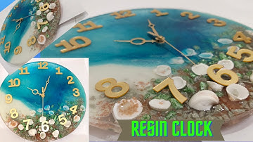 Ocean Clock from Resin - Step by Step Resin Tutorial || Easy Resin Art|| Resin wall clock making