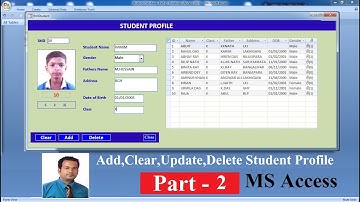 Add Update Clear Delete Student Profile Ms Access-Part 2