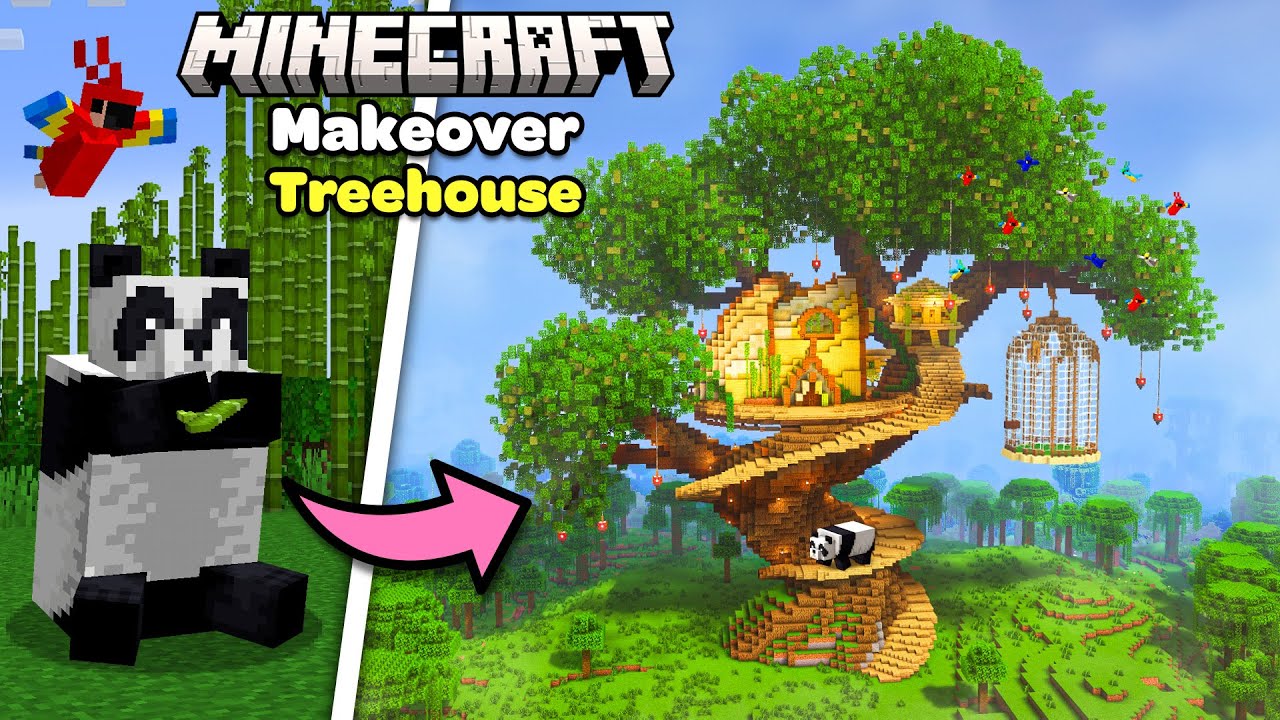 I Built a Treehouse for Every Jungle Mob in Minecraft Makeover