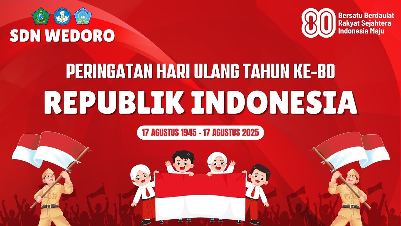 Peringatan HUT ke-80 Republik Indonesia | SDN Wedoro - Sidoarjo
