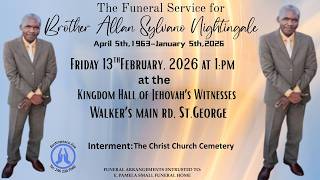 Live Stream of Funeral Service for Brother Alan Sylvano Nightingale