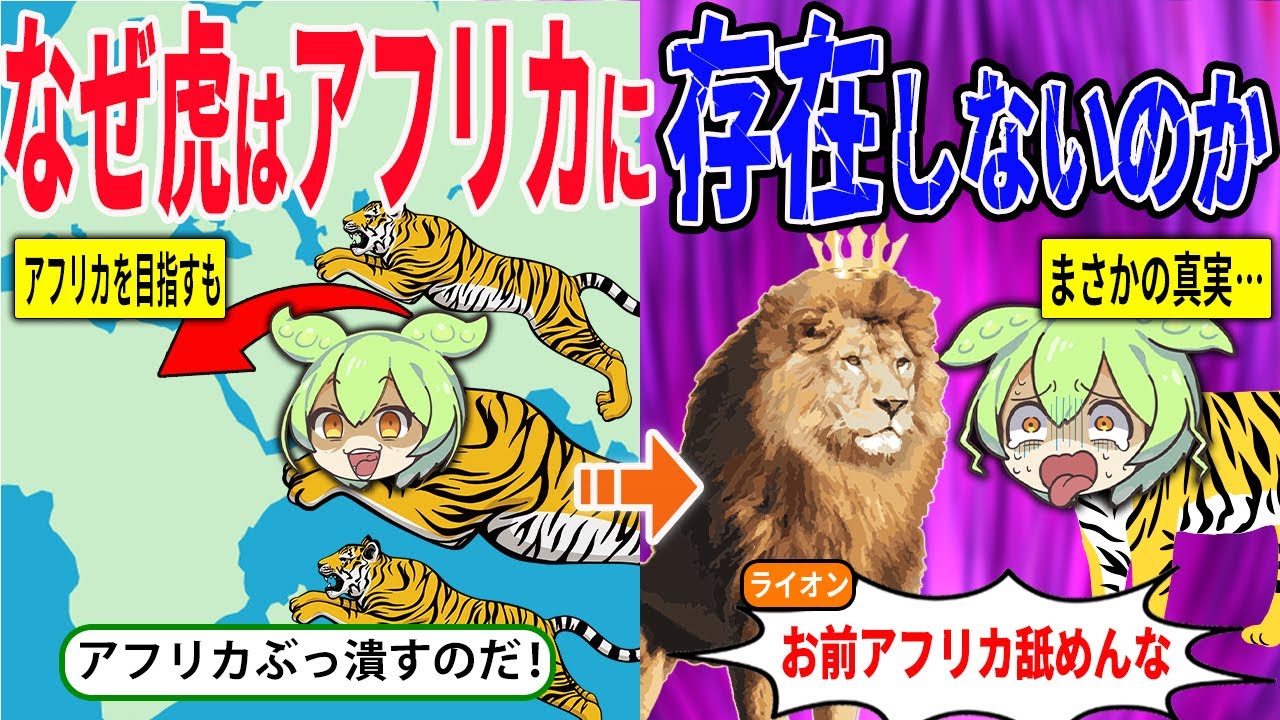 【衝撃】アフリカに虎が存在しない“進化の罠”とは？【ずんだもん＆ゆっくり解説】