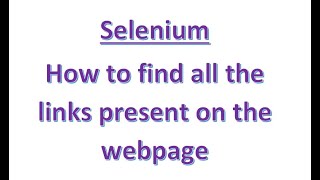 Selenium - Find All the links on the webpage