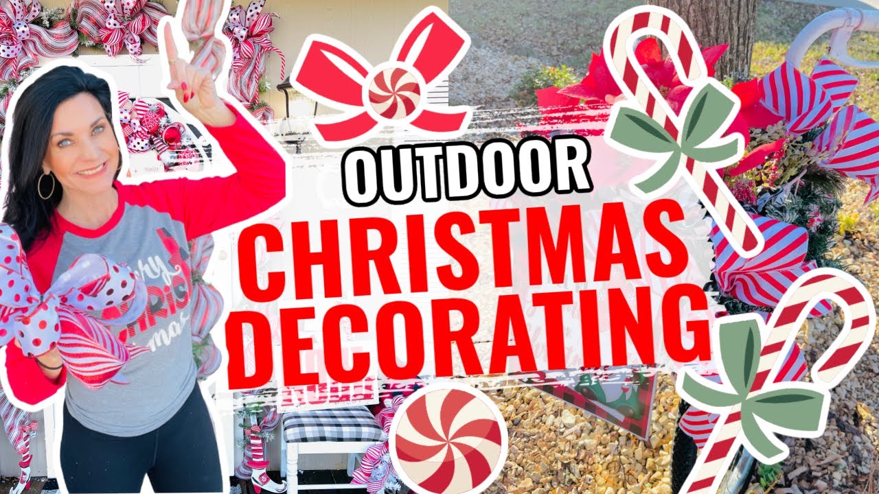 🌲DIY OUTDOOR CHRISTMAS DECOR FRONT PORCH GARLAND🌲Ep 28 "I love ...