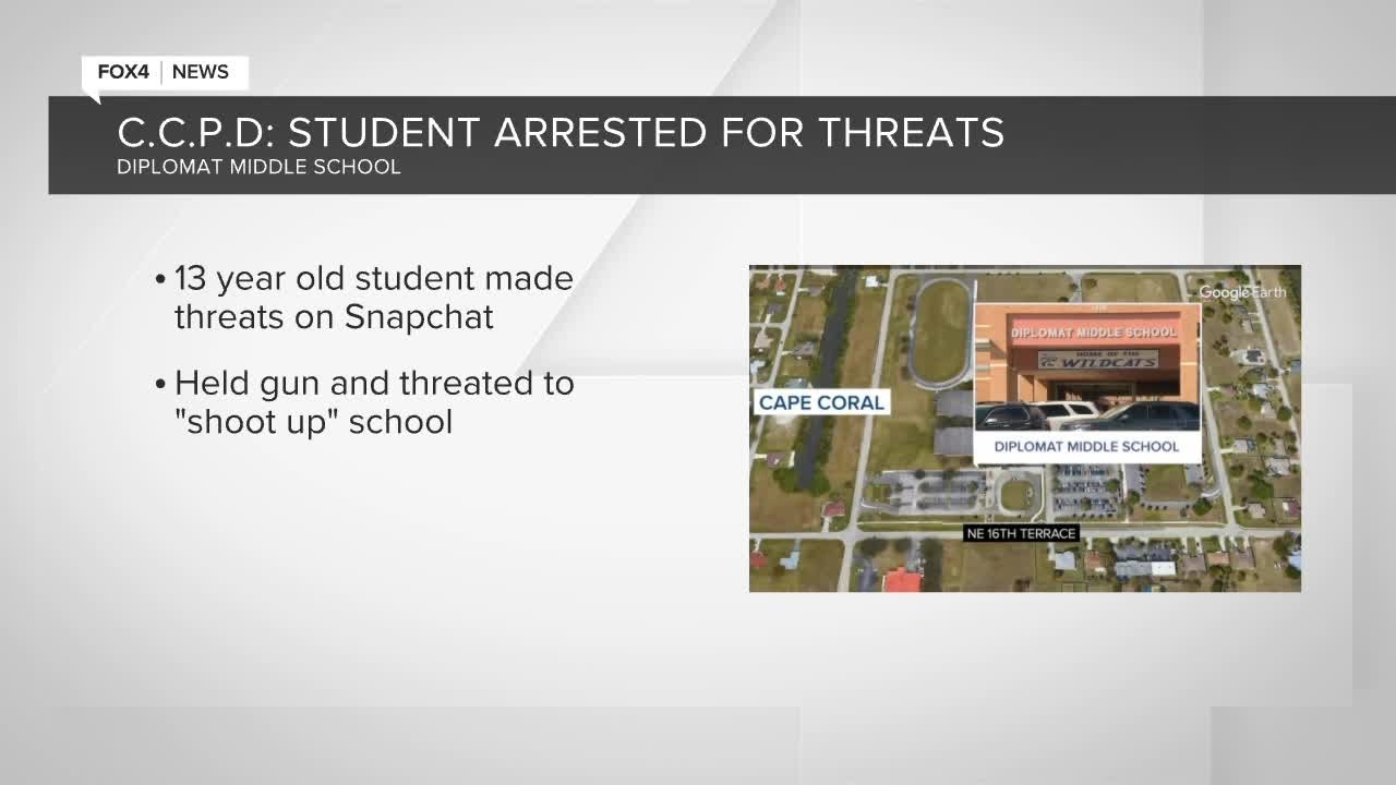 Diplomat Middle School student arrested for social media threat - YouTube