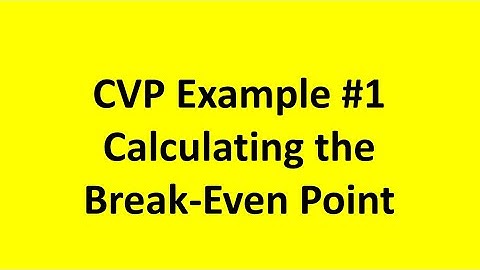 CVP Example #1: Calculating the Break-Even Point
