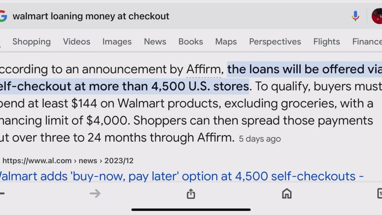 Affirm offers 'buy now, pay later' loans at Walmart self-checkouts